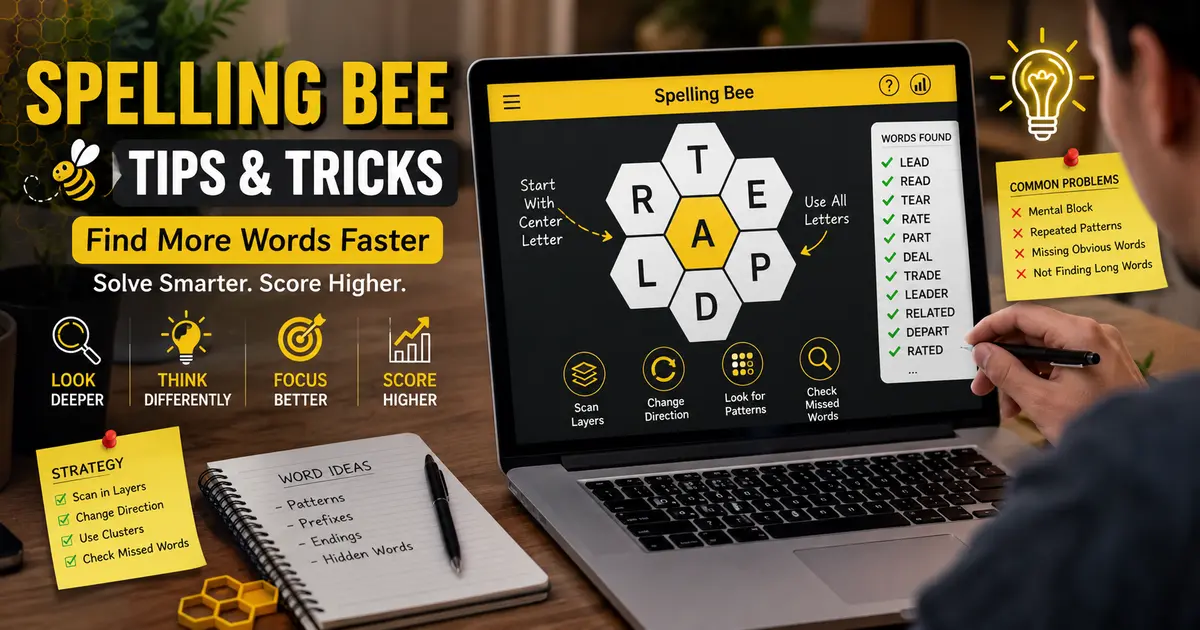 Spelling Bee tips and tricks for finding more words in a word puzzle